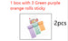 Green purple orange rollss 2pc
