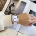 White strap and frame